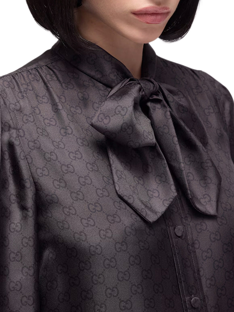 CAMICIA IN TWILL DI SETA STAMPATA