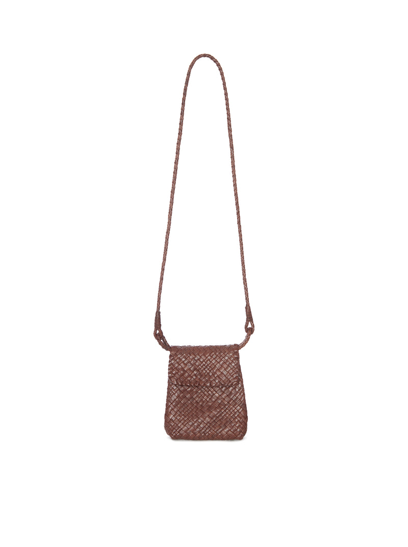 BORSA A TRACOLLA IN PELLE INTRECCIATA CON PATTA