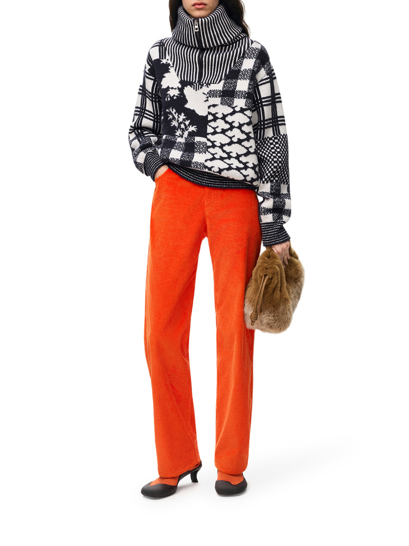 MAGLIONE IN JACQUARD DI LANA DOUBLE FACE DI PESO MEDIO