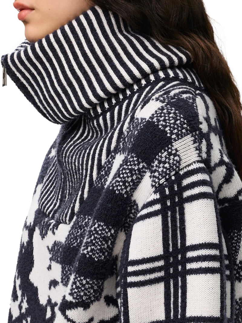 MAGLIONE IN JACQUARD DI LANA DOUBLE FACE DI PESO MEDIO