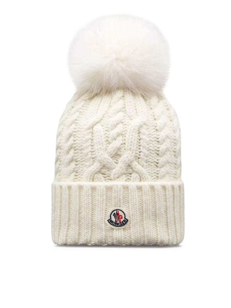 BERRETTO IN MISTO LANA E CASHMERE CON PON PON