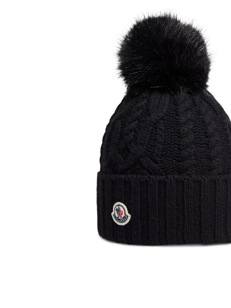 BERRETTO IN MISTO LANA E CASHMERE CON PON PON