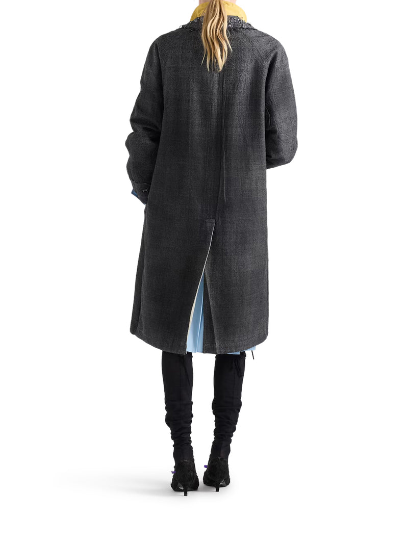 SOPRABITO MONOPETTO IN GALLES MOULINÉ E TWILL RICAMATO