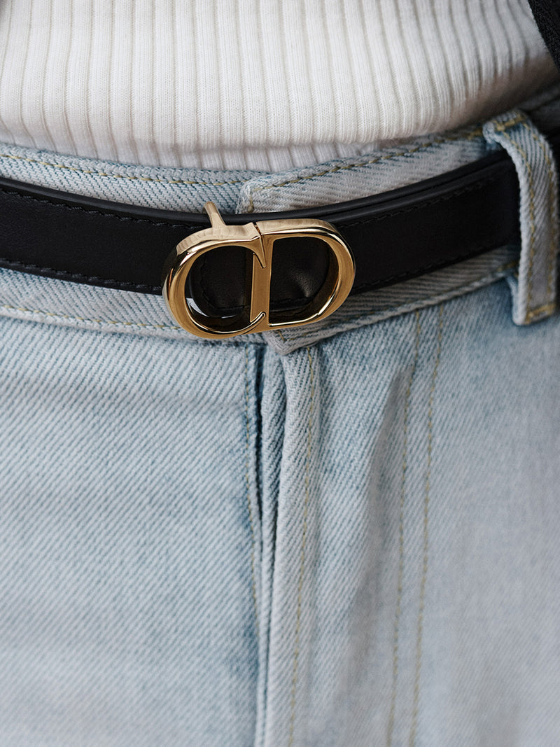 CINTURA CD ICON REVERSIBILE IN PELLE DI VITELLO LISCIA