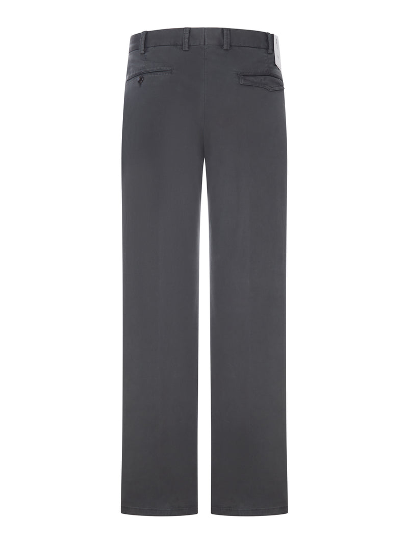PANTALONI CHINO IN COTONE STRETCH CON GAMBIA DRITTA