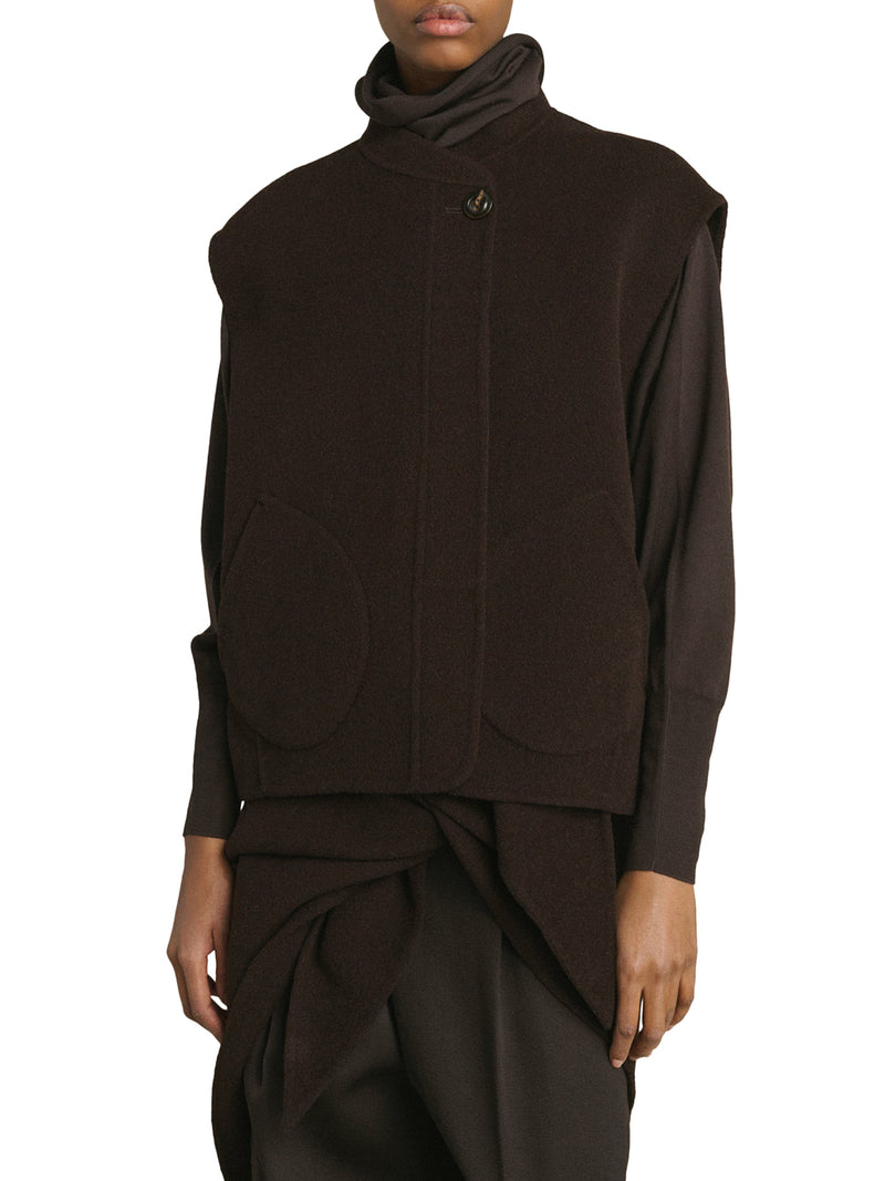 GILET ADELINE IN LANA DOUBLE FACE