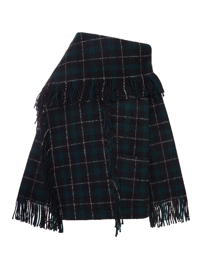 GIACCA FRINGED DESIGN A SCIARPA IN LANA
