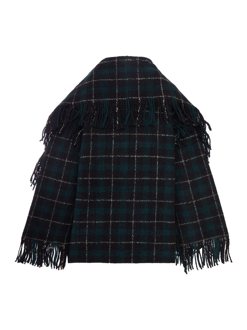 GIACCA FRINGED DESIGN A SCIARPA IN LANA