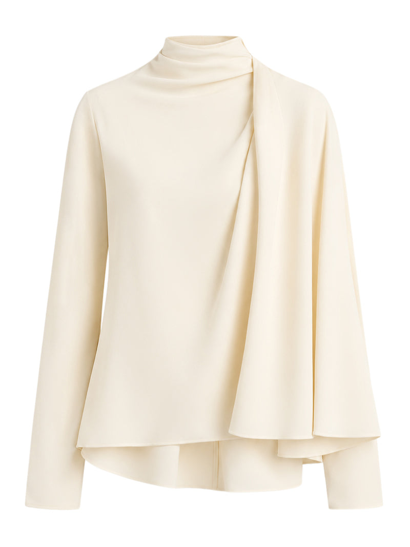 BLUSA DRAPPEGGIATA FLUIDA IN CADY