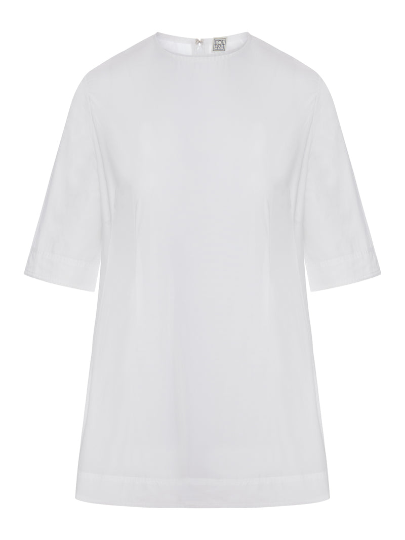 TOP IN COTONE CON MANICHE CORTE