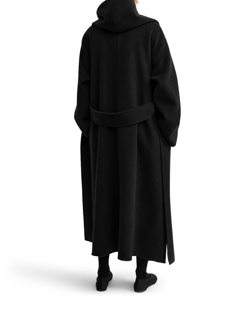 CAPPOTTO LUNGO IN LANA CON CAPPUCCIO