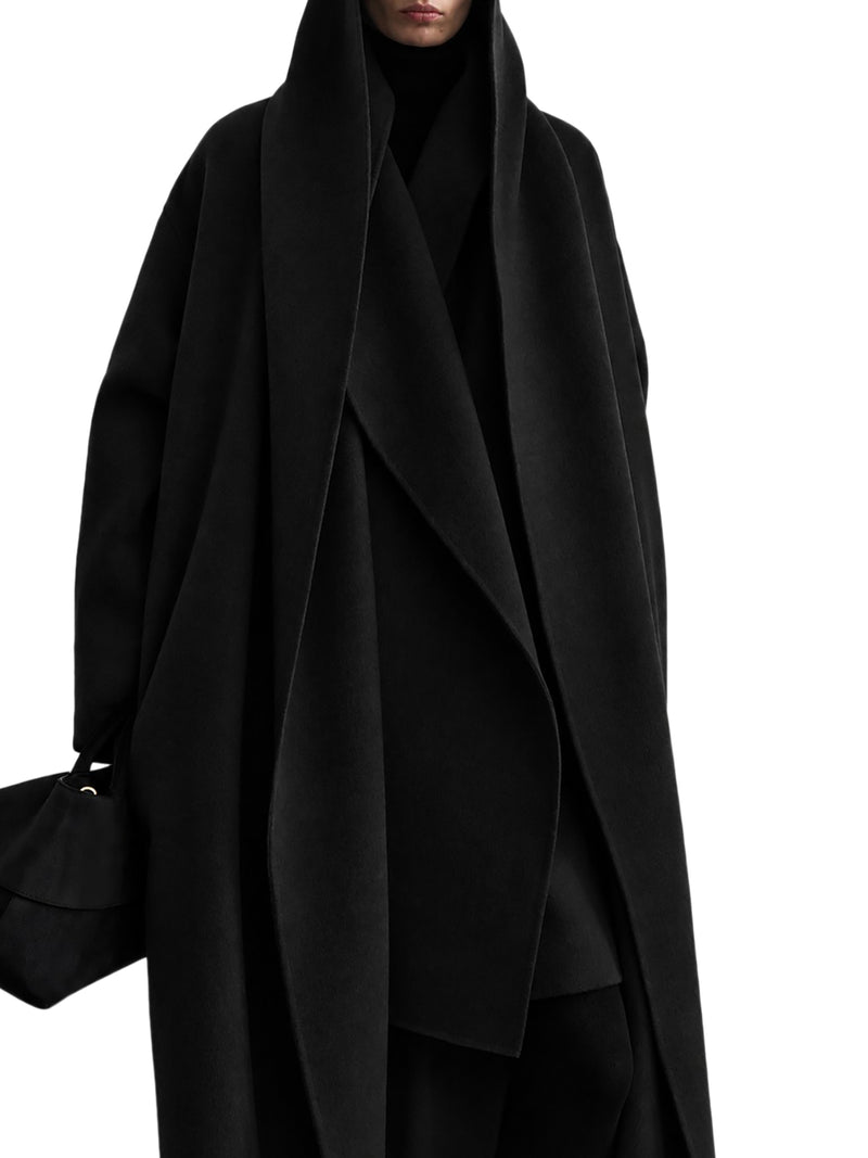 CAPPOTTO LUNGO IN LANA CON CAPPUCCIO