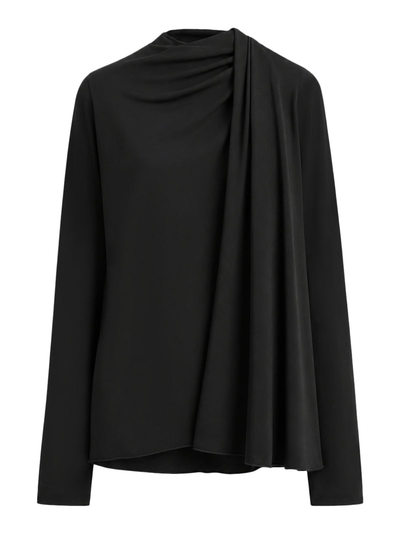 SCIARPA DI SETA NERA CON MONOGRAM