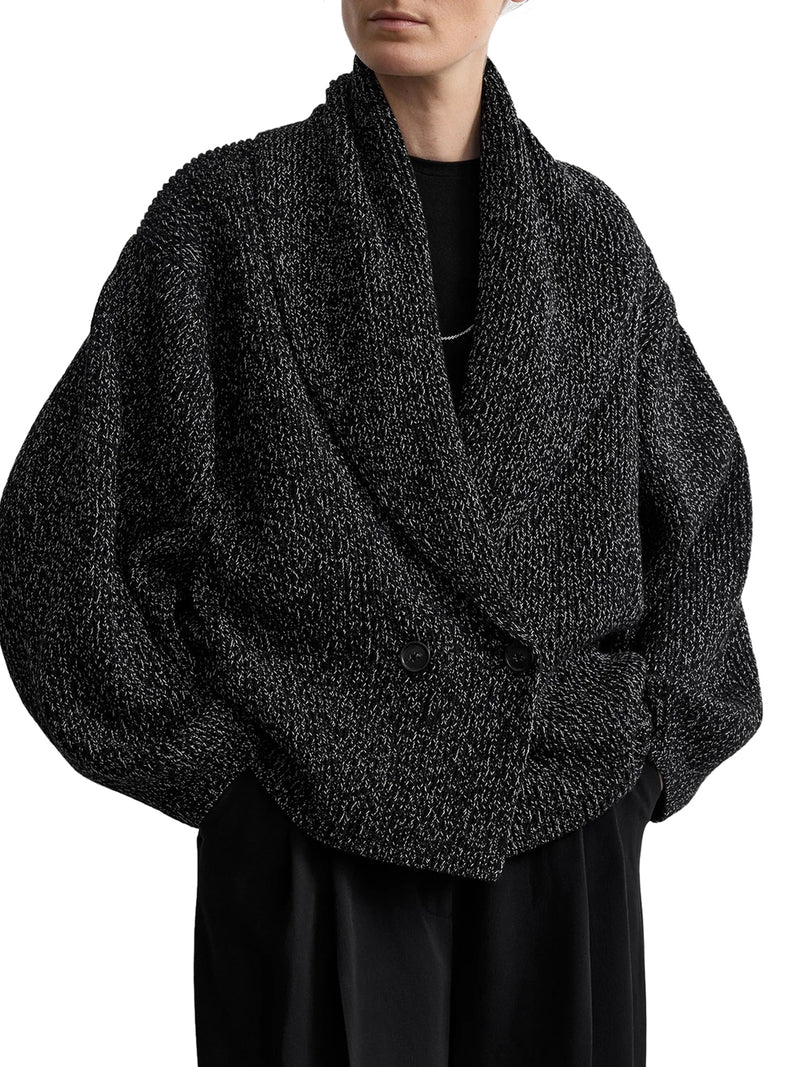 CARDIGAN OVERSIZE IN MAGLIA MÉLANGE