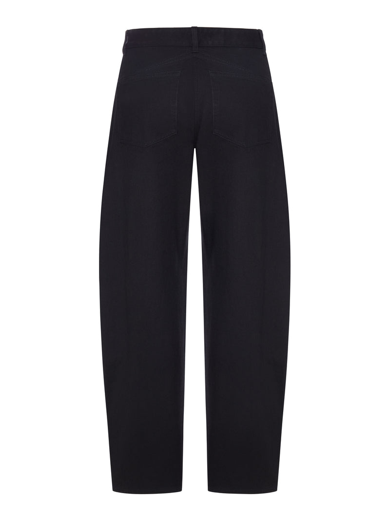 PANTALONI NERI A GAMBA AMPIA