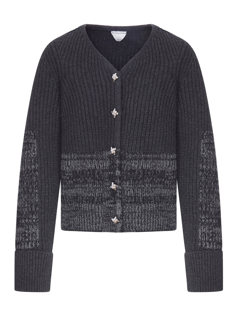 CARDIGAN IN MAGLIA CON BOTTONI GIOIELLO