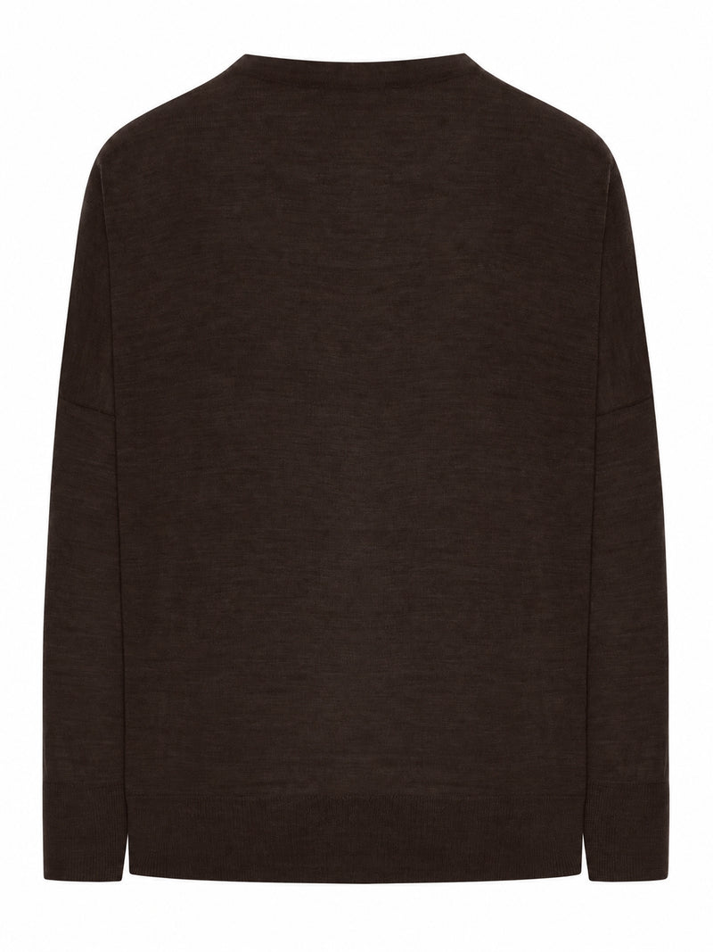 PULLOVER CON SCOLLO A V IN LANA MERINOS