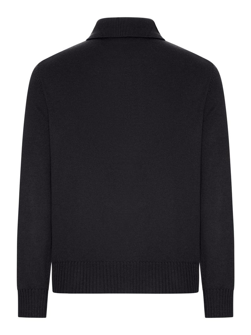 MAGLIONE A POLO CON ZIP IN LANA