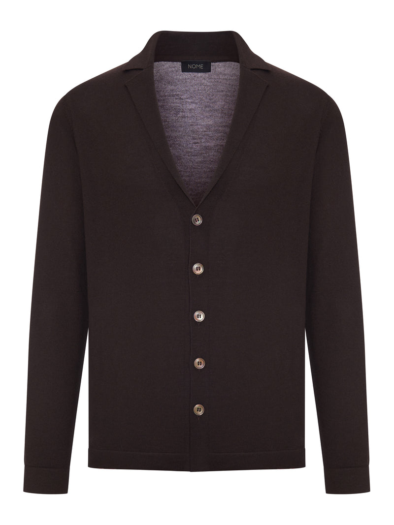 CARDIGAN IN MAGLIA FINE CON COLLO A REVERS