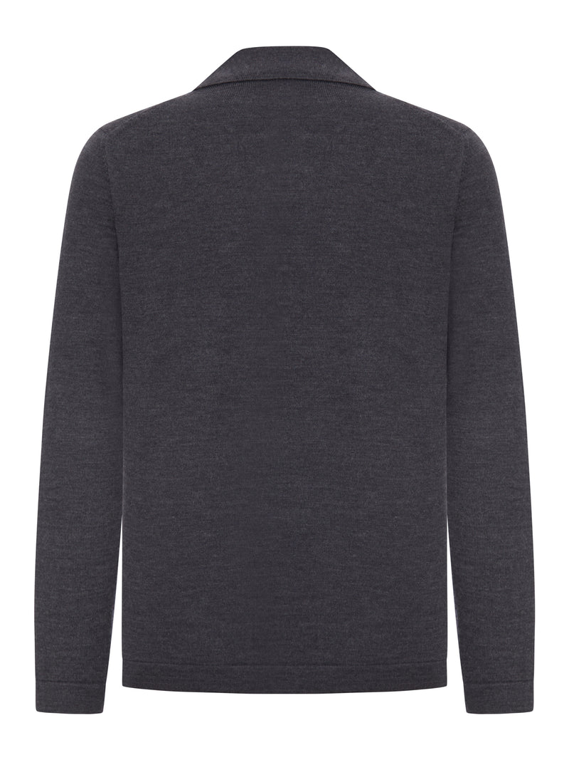 CARDIGAN IN MAGLIA FINE CON COLLO A REVERS