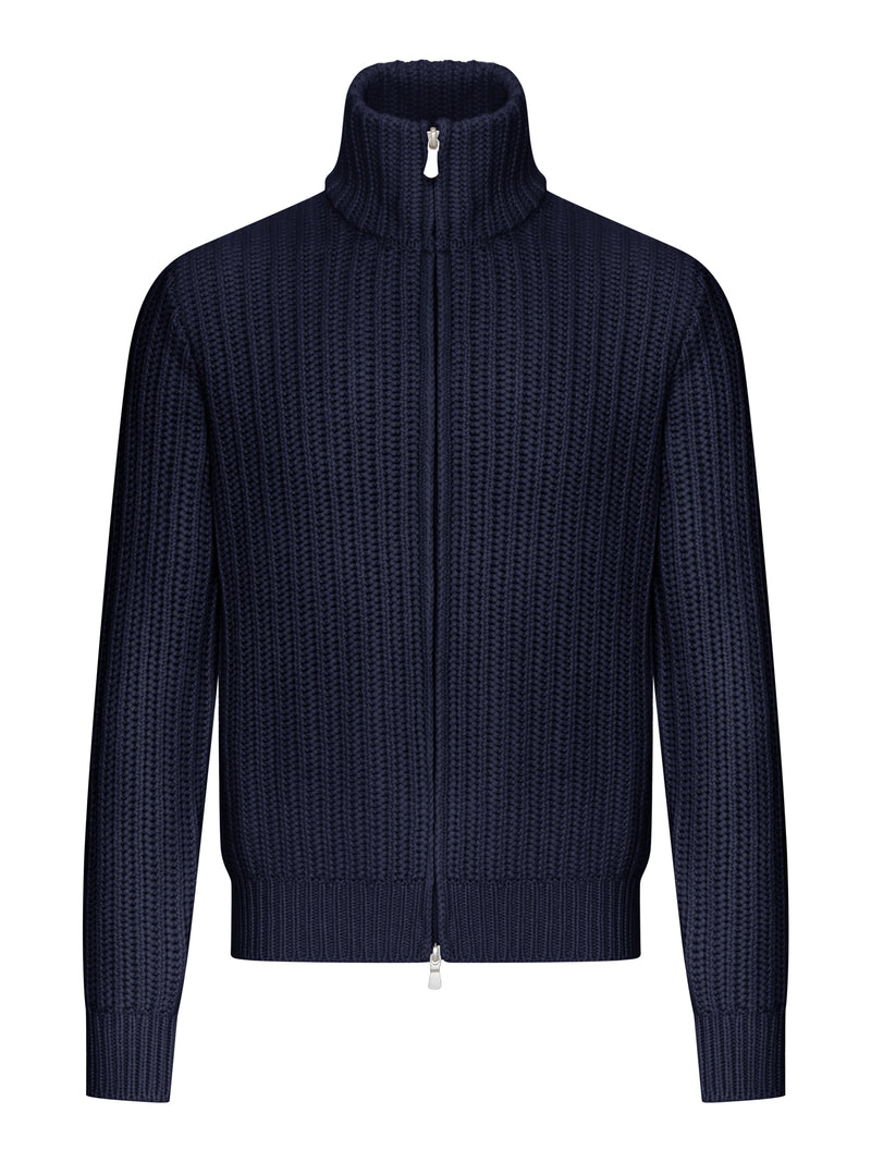 CARDIGAN FULL-ZIP IN MAGLIA A COSTE