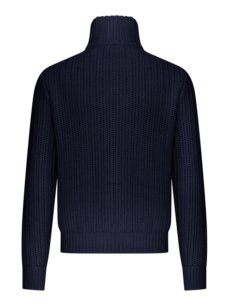 CARDIGAN FULL-ZIP IN MAGLIA A COSTE