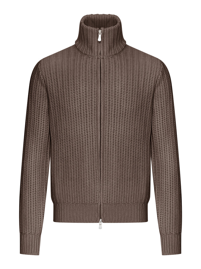 CARDIGAN FULL-ZIP IN MAGLIA A COSTE