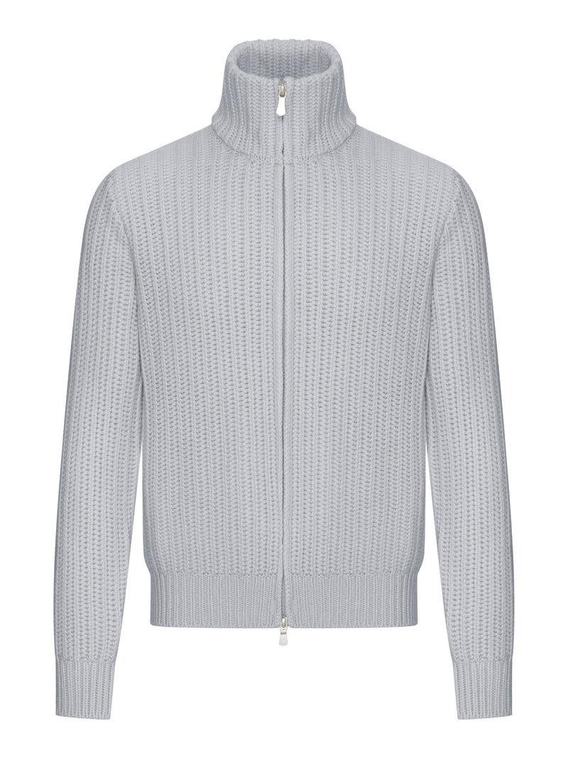 CARDIGAN FULL-ZIP IN MAGLIA A COSTE
