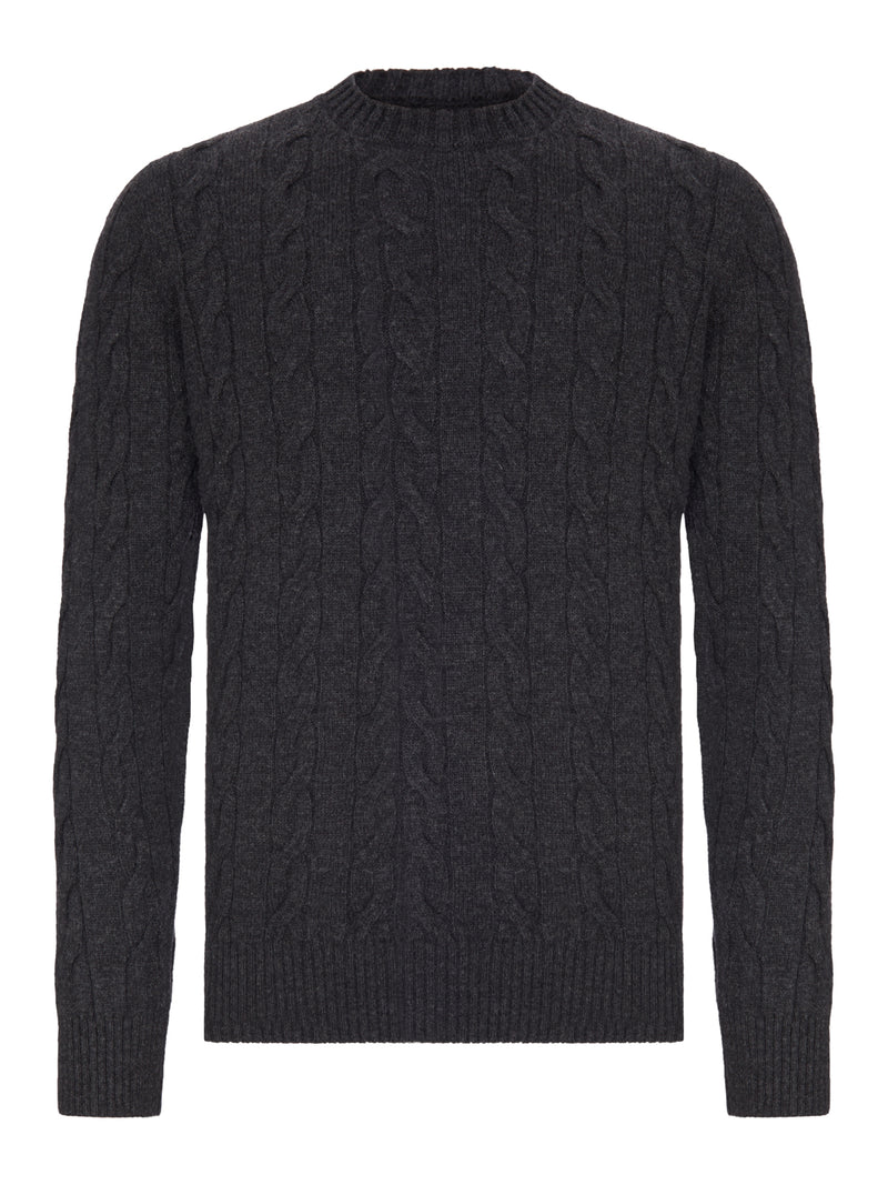 MAGLIONE GIROCOLLO IN MAGLIA A TRECCE