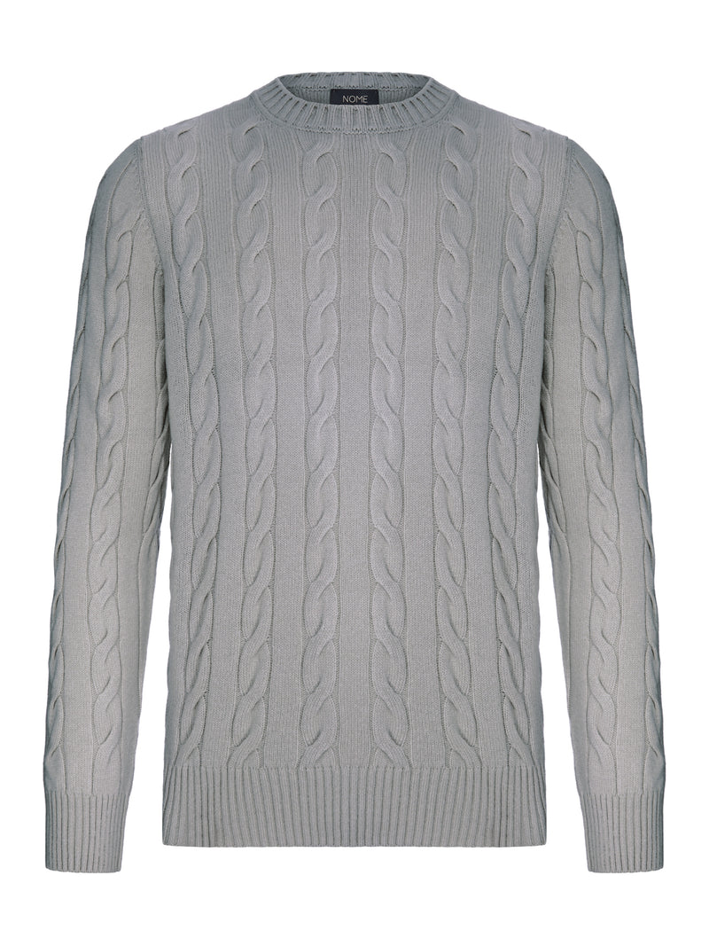 MAGLIONE GIROCOLLO IN MAGLIA A TRECCE