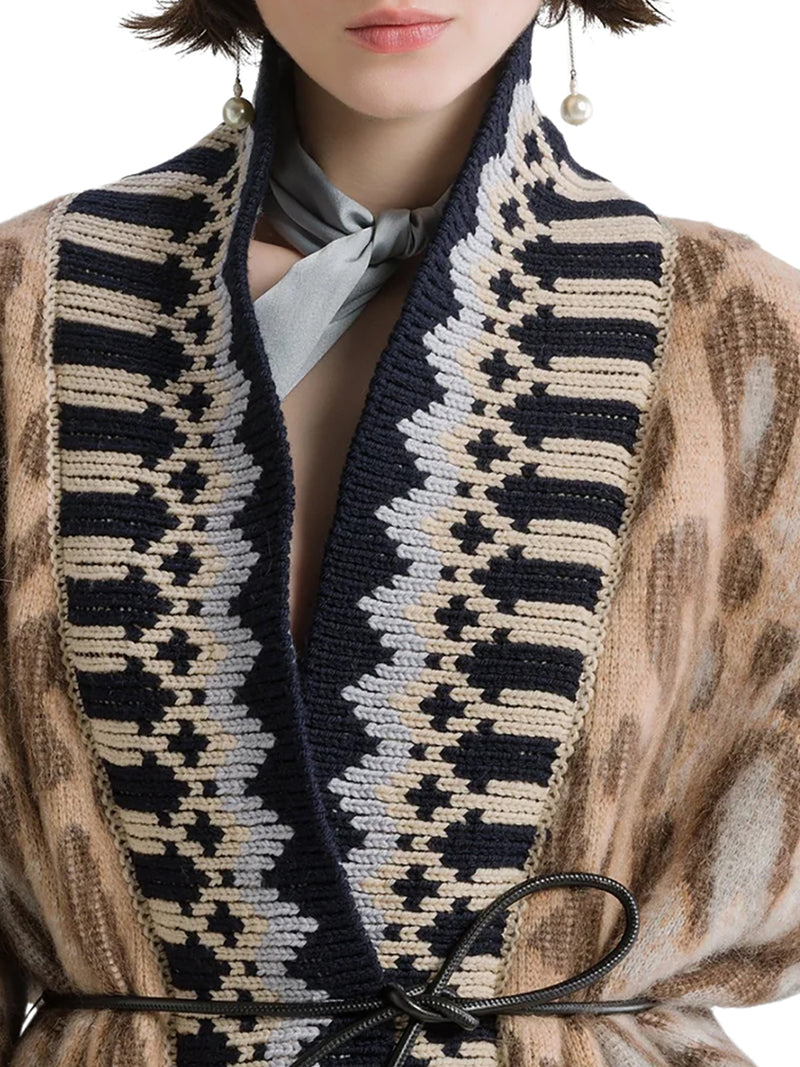 CARDIGAN IN ALPACA GARZATO JACQUARD