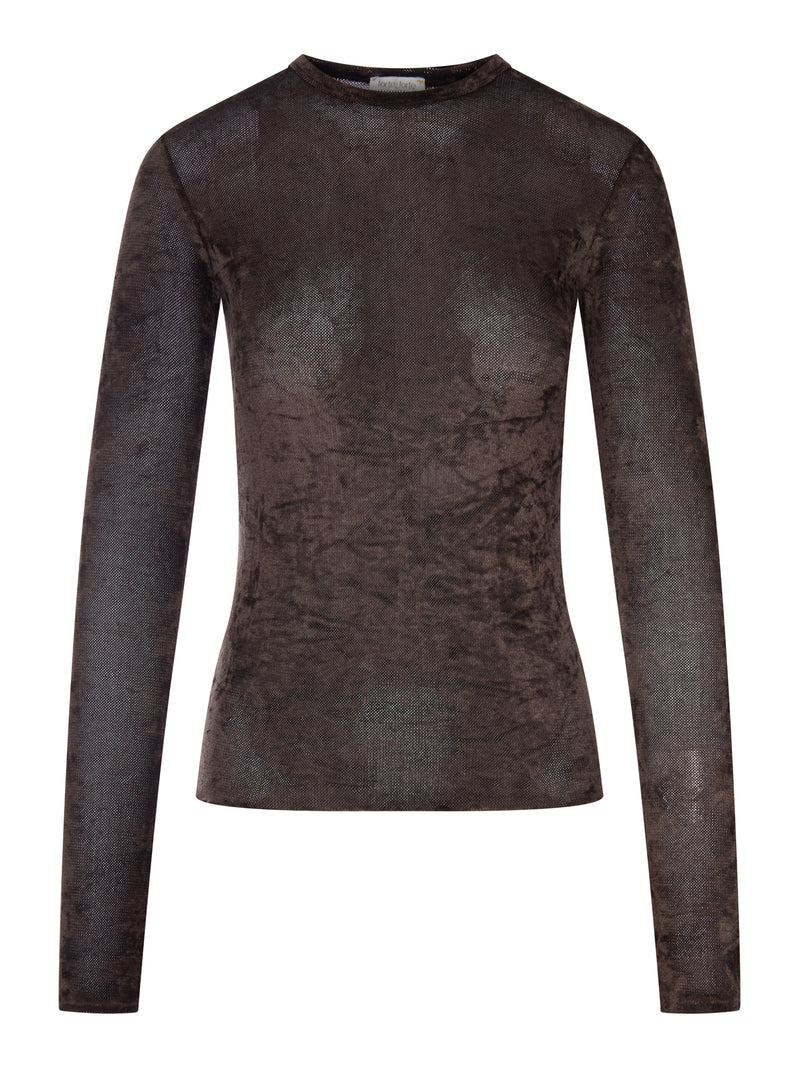 T-SHIRT EFFETTO VELLUTO MARMORIZZATO