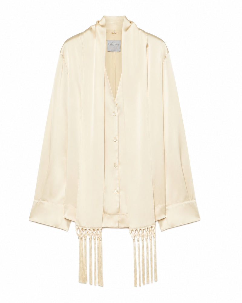 CAMICIA IN RASO DI SETA CON FOULARD