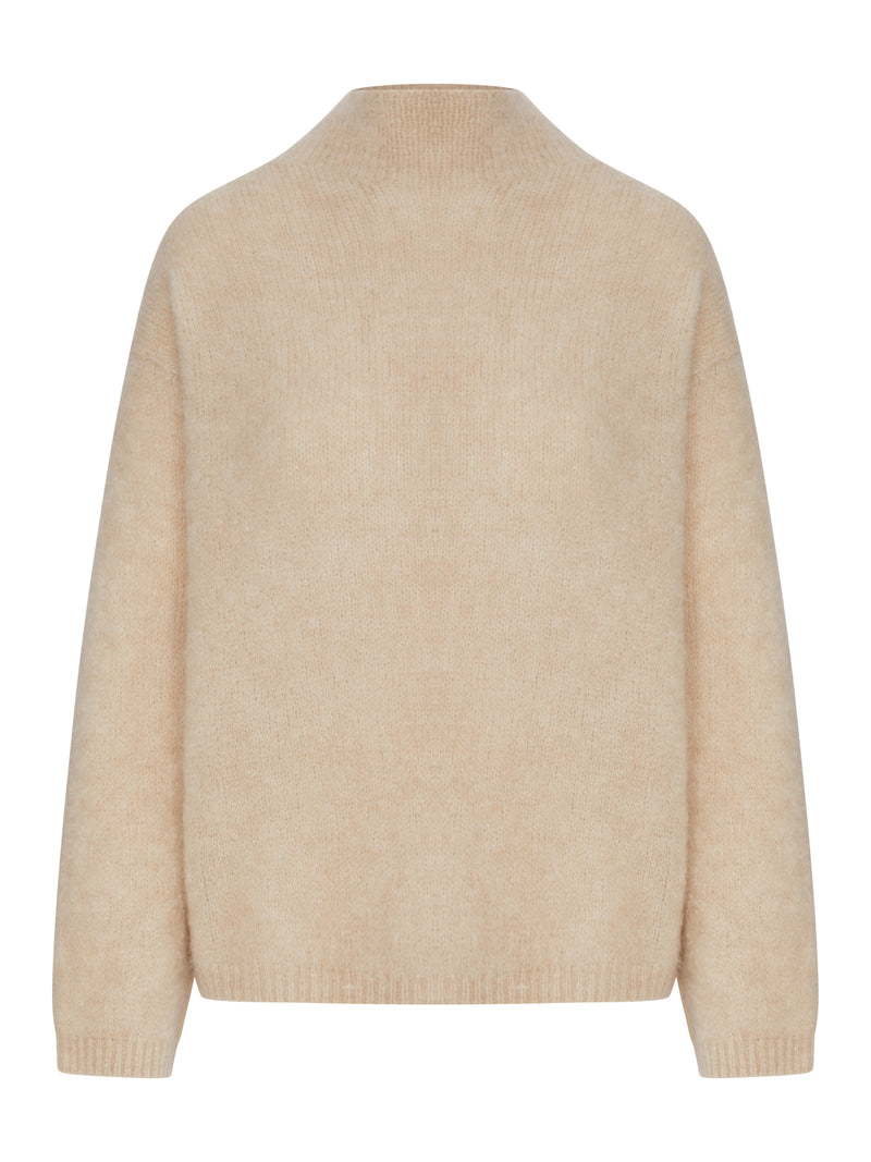 MAGLIONE IN MISTO ALPACA CON COLLO ALTO
