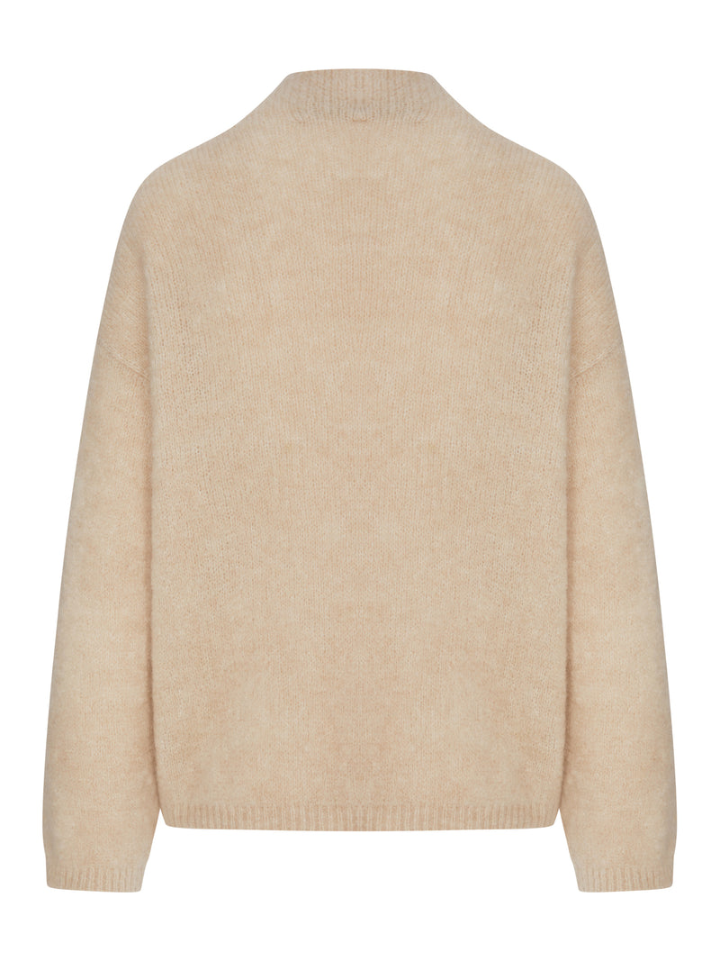 MAGLIONE IN MISTO ALPACA CON COLLO ALTO