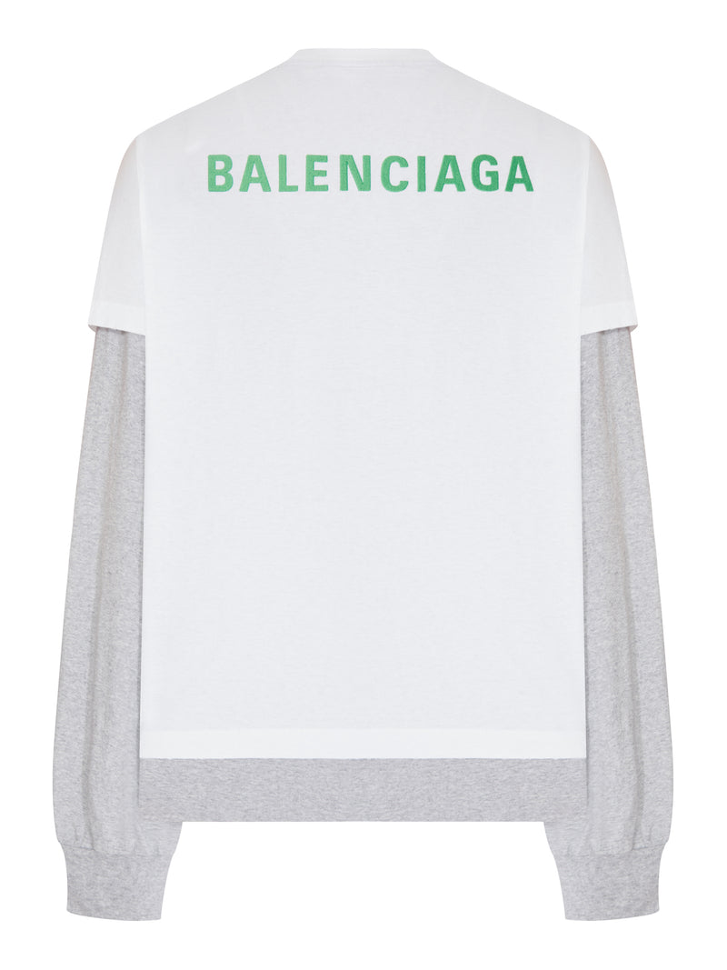 T-SHIRT LAYERED CON LOGO BALENCIAGA