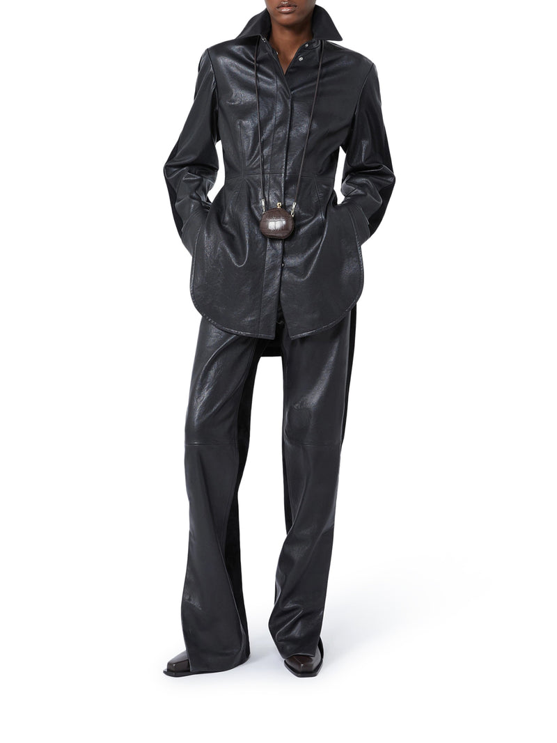 CAMICIA COCCOLE LUNGA IN PELLE