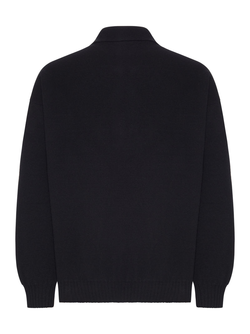 MAGLIONE A POLO CON ZIP IN LANA
