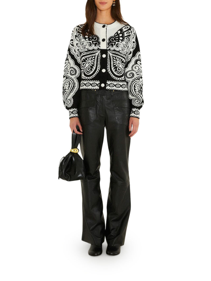 CARDIGAN CROP CON MOTIVO PAISLEY