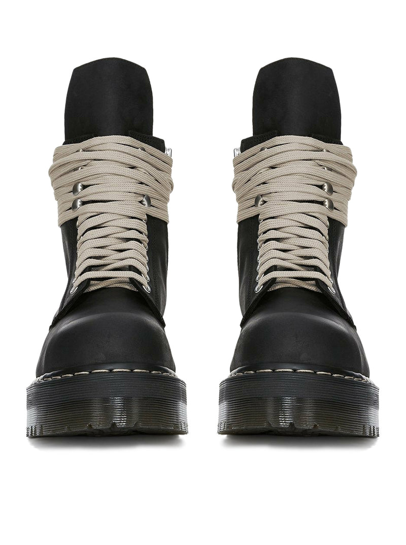 STIVALE DR. MARTENS X RICK OWENS CON SUOLA QUAD E PUNTA IN ACCIAIO IN PELLE BOVINA NABUK OLIATA