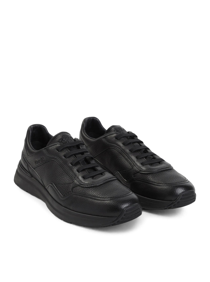 SNEAKER LOW-TOP IN PELLE NERA