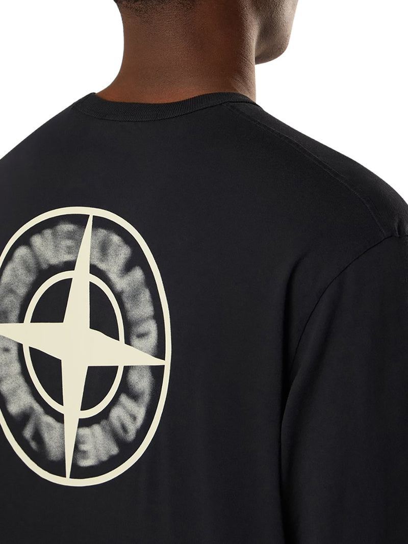 T-SHIRT A MANICA LUNGA CON STAMPA ‘BLURRED COMPASS