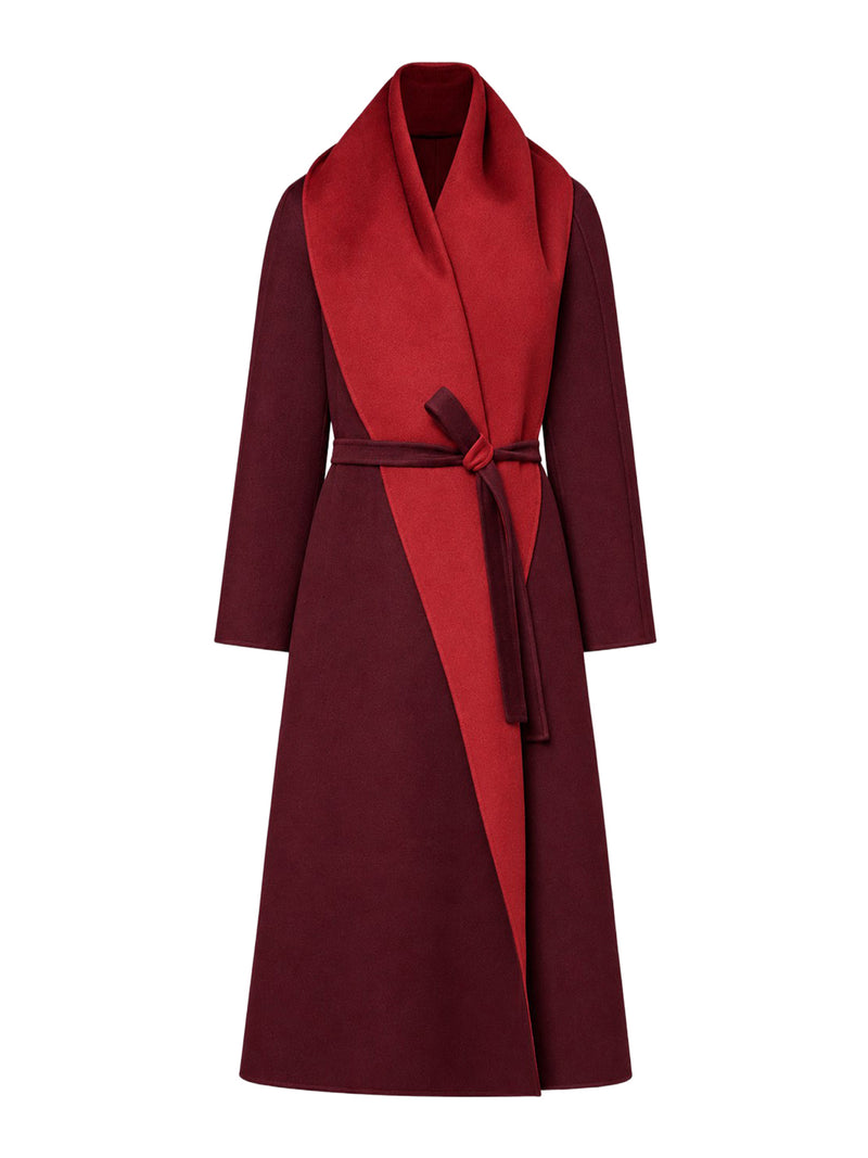 CAPPOTTO FOULARD REVERSIBILE IN CACHEMIRE GARZATO