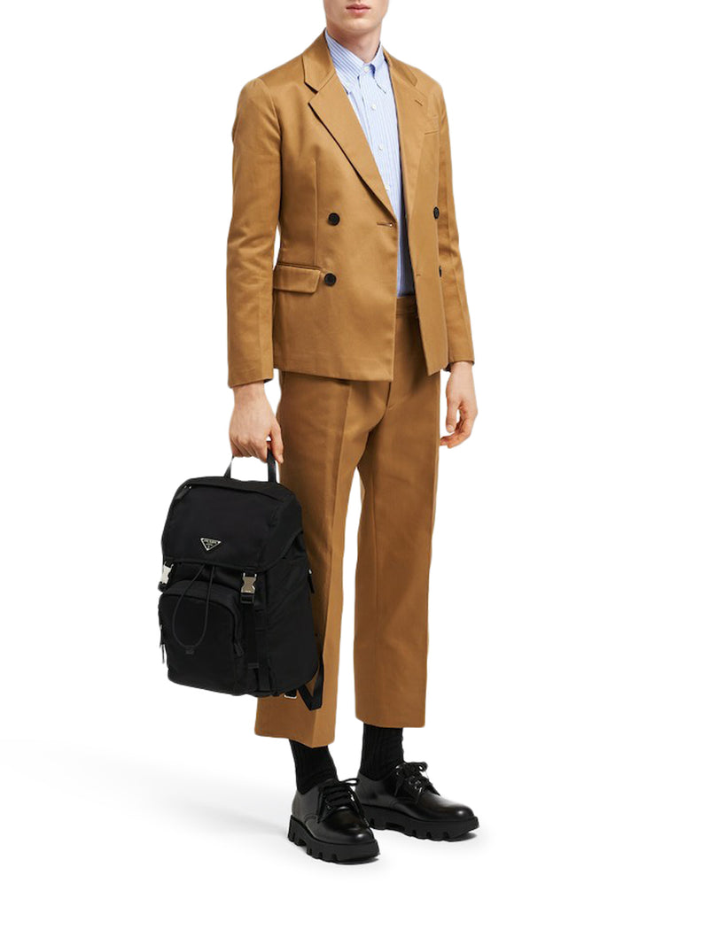 ZAINO IN RE-NYLON E PELLE SAFFIANO