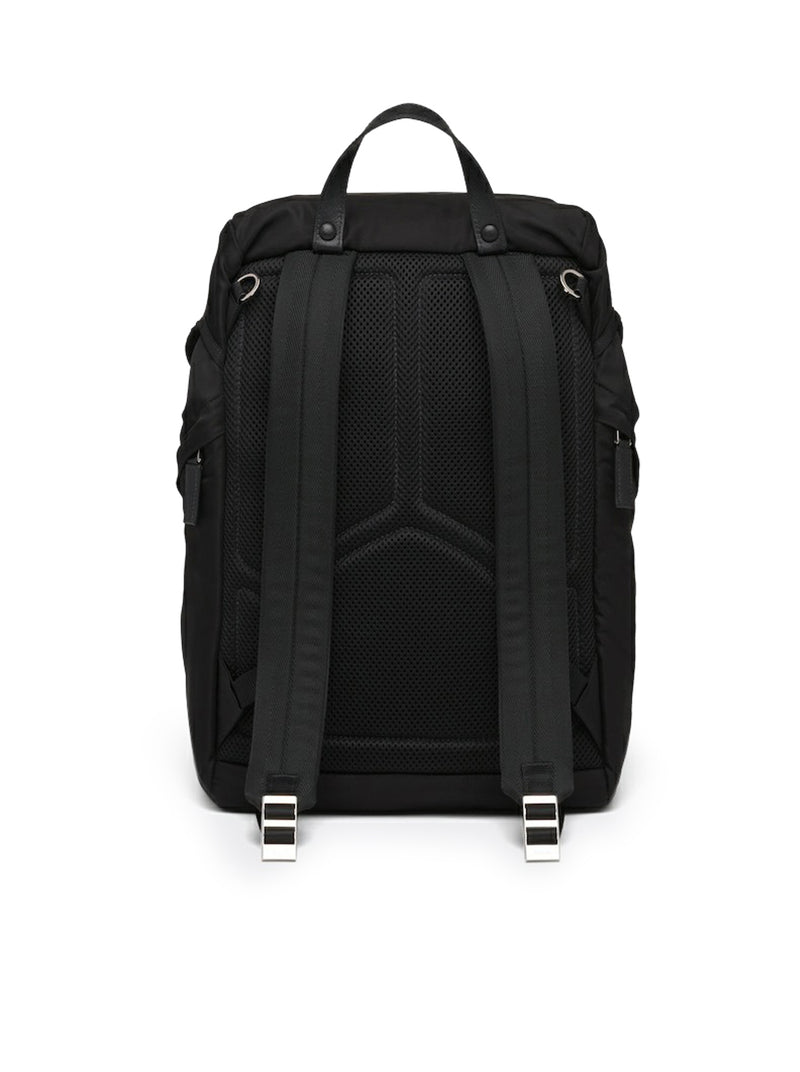 ZAINO IN RE-NYLON E PELLE SAFFIANO