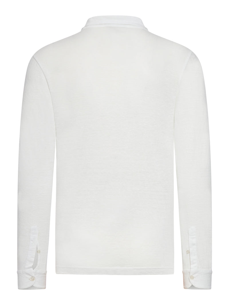 POLO IN LINO A MANICA LUNGA