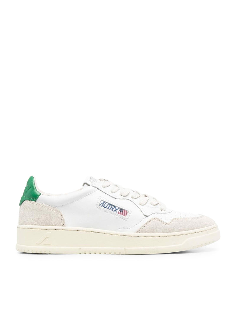SNEAKERS MEDALIST LOW IN PELLE E SUEDE BIANCO VERDE