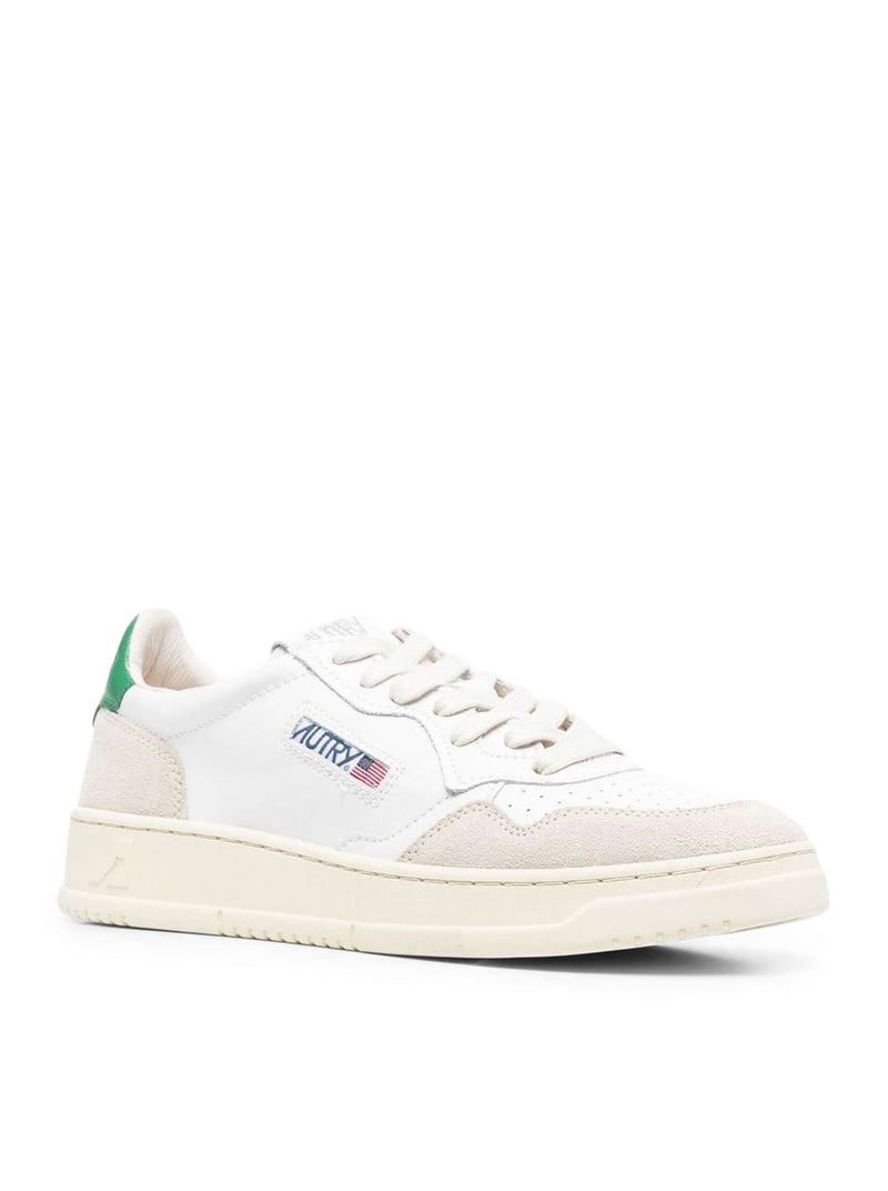 SNEAKERS MEDALIST LOW IN PELLE E SUEDE BIANCO VERDE