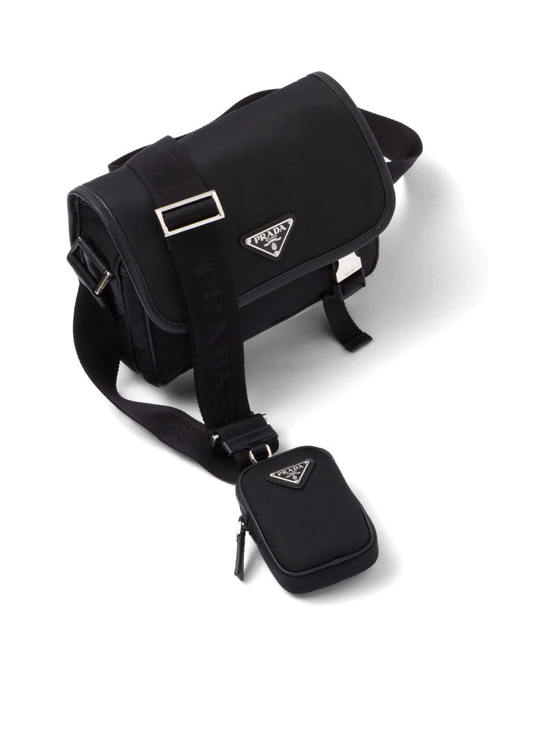 BORSA A TRACOLLA IN RE-NYLON E SAFFIANO