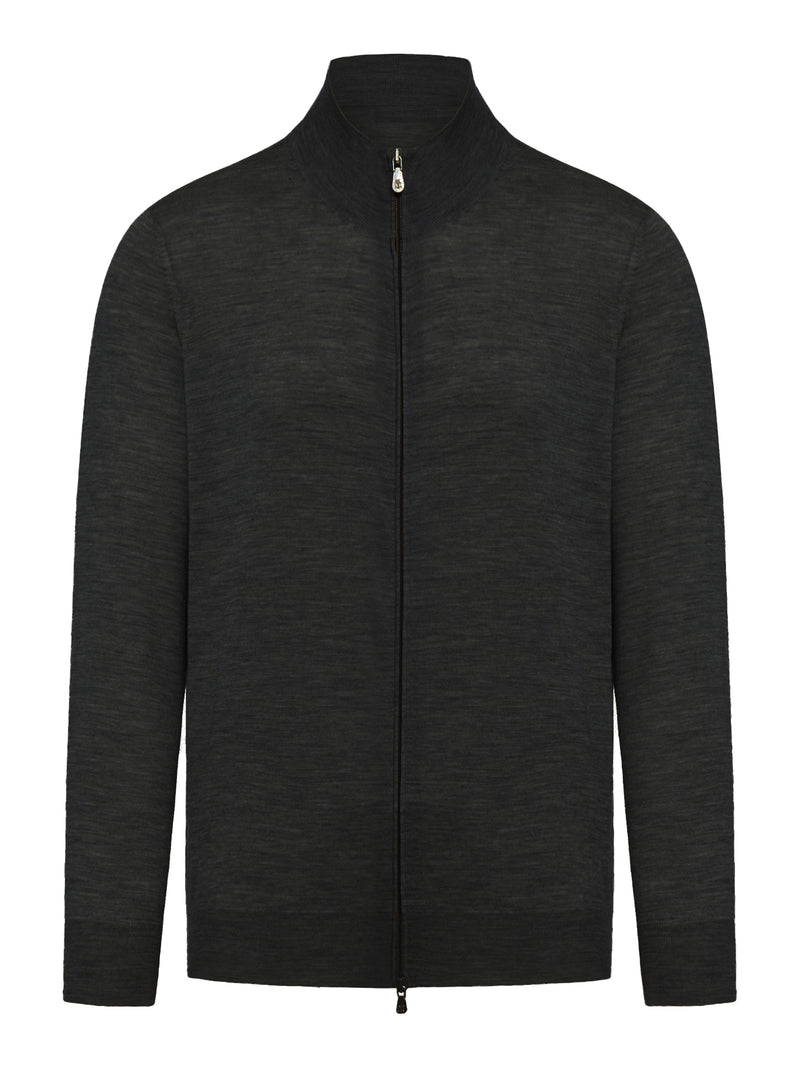 CARDIGAN CON ZIP IN CASHMERE E LANA